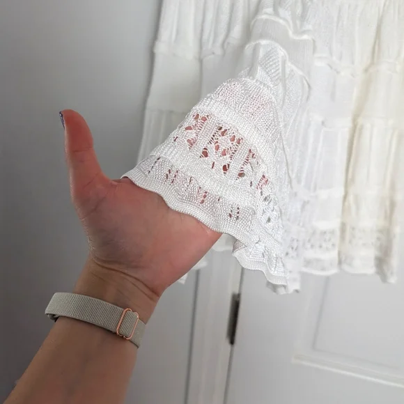 NWT LoveShackFancy Sandrea Skirt in White Rose | Women's Size Medium - Picture 8 of 11